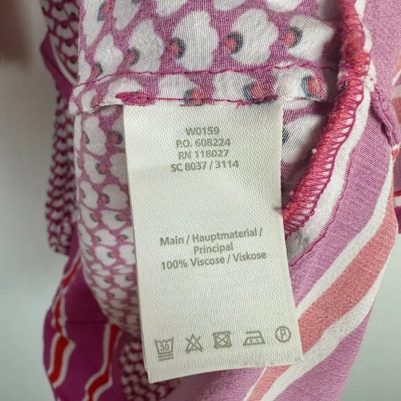 Boden Andrea 3/4 Sleeve Belted Dress Pink Red Size 6 - Picture 7 of 9